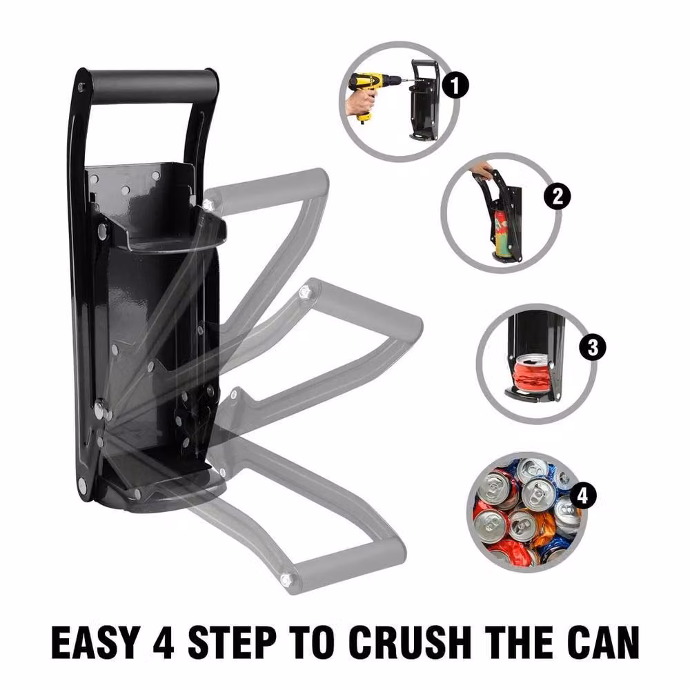 FLAVORA Wall Mounted Metal Beer Tin Can Crusher for 500ml Cans, Multicolour, W: 100 cm, H: 15 cm – 3
