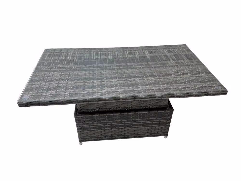 Fimous 11 Seater Rattan Corner Sofa Set with 2 Chairs and 3 Stools in Dark Grey