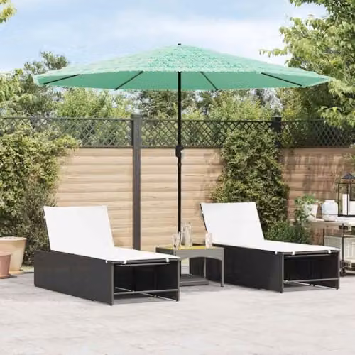 vidaXL Garden Parasol in Green with Steel Pole and Polyester Canopy, W/D/H: 223 x 223 x 213 cm – 2