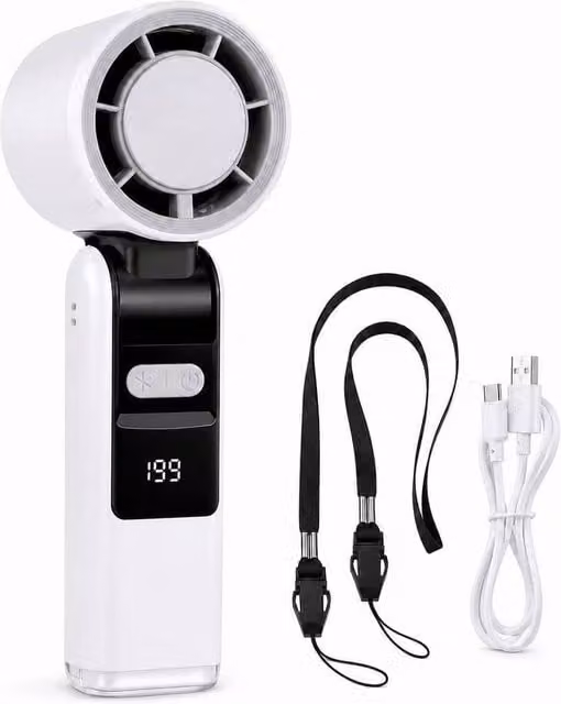 BluCore ICE COOLING White Rechargeable Mini Foldable Fan