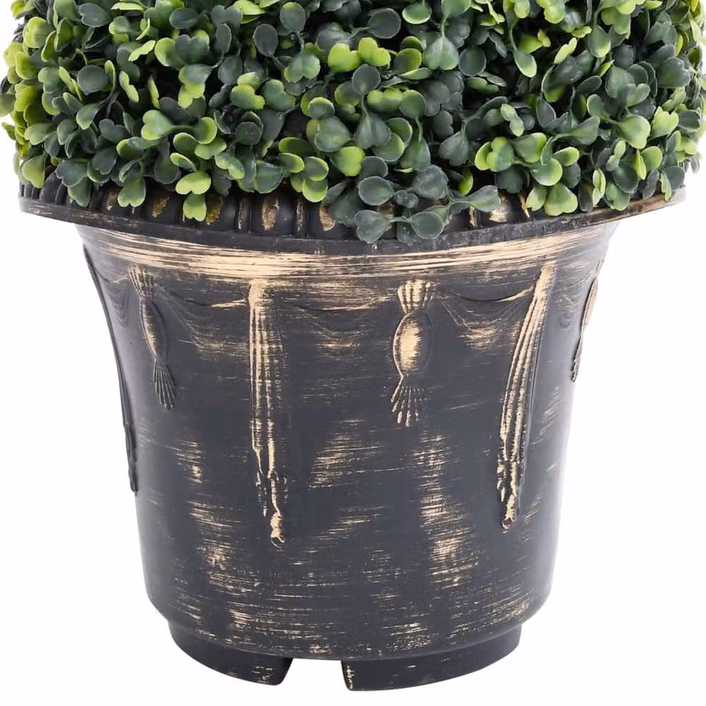 Berkfield Home Artificial Green Boxwood Spiral Potted Plant, Height: 59 cm – 4