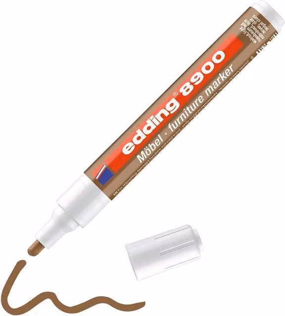 Edding 8900 Permanent Furniture Marker with Bullet Tip in Walnut Light Brown