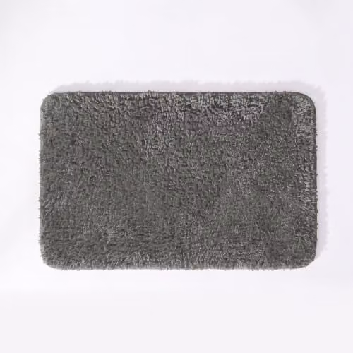 Allure Bath Fashions Microfibre Non-Slip Bath Mat, Anthracite Grey, W: 80 cm, D: 50 cm – 1