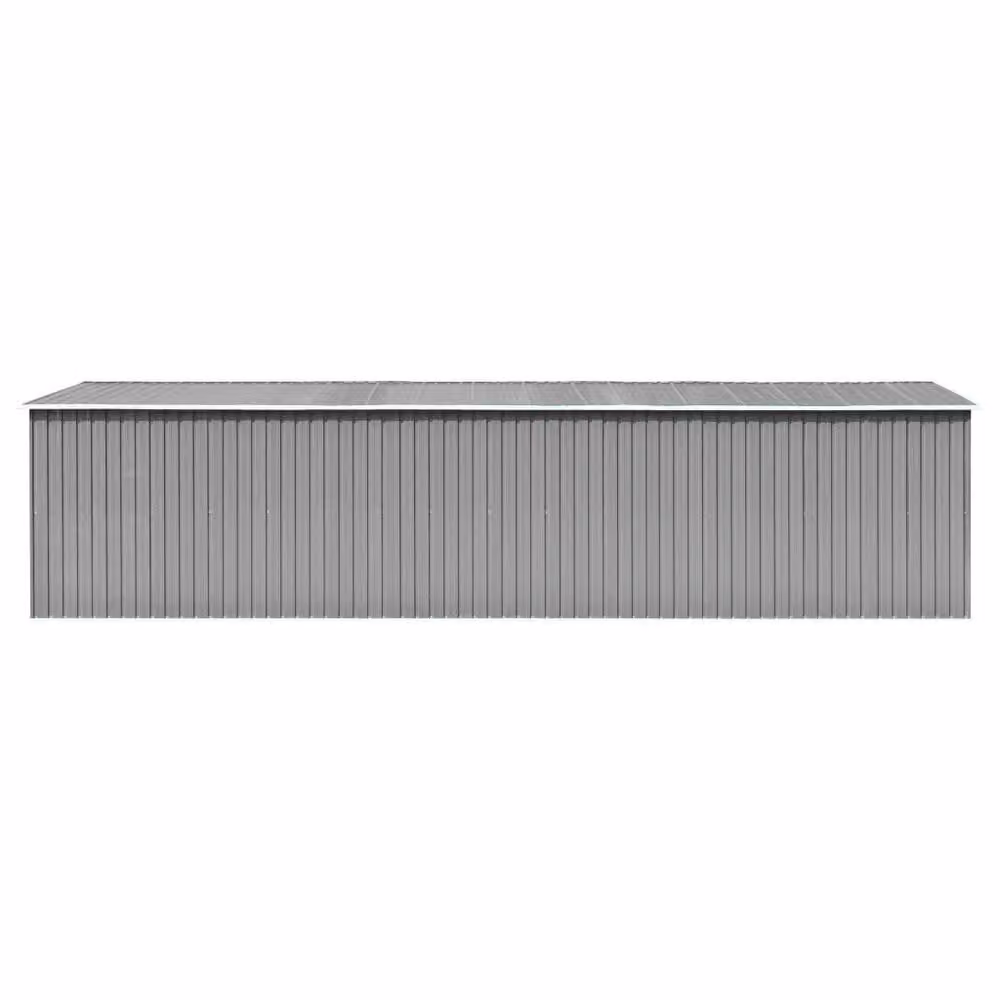 Berkfield Home Grey Galvanised Steel Gable Garden Shed W/D/H: 779 x 257 x 181 cm – 2