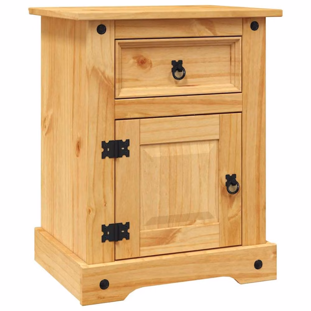 Berkfield Home Corona Range Mexican Pine Bedside Cabinet in Light Tan, W/D/H: 53 x 39 x 66 cm – 2