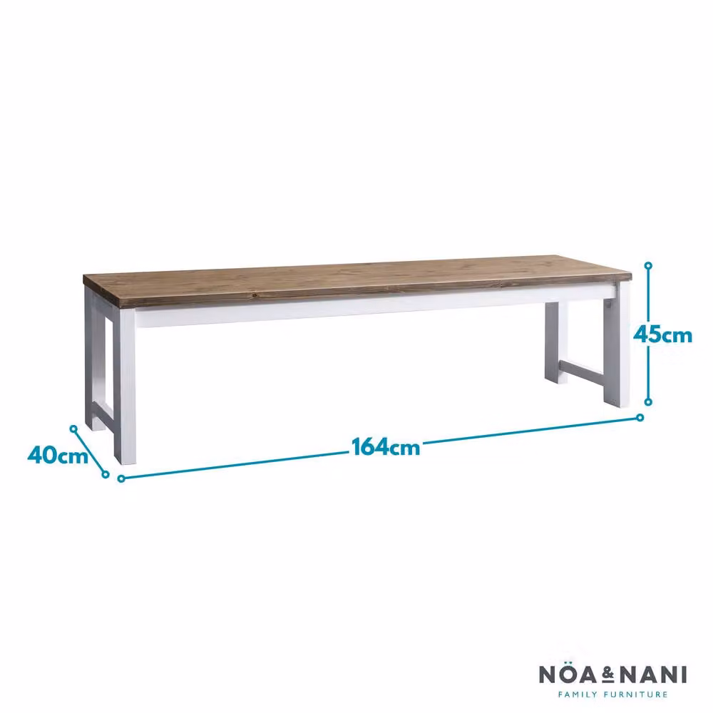 Nöa and Nani Hever Bench in White and Dark Pine – 3