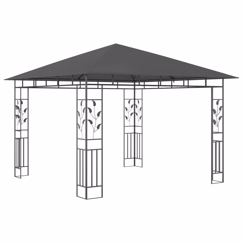 Berkfield Home Gazebo with Mosquito Net in Anthracite and Black, W/D/H: 300 x 300 x 273 cm – 2