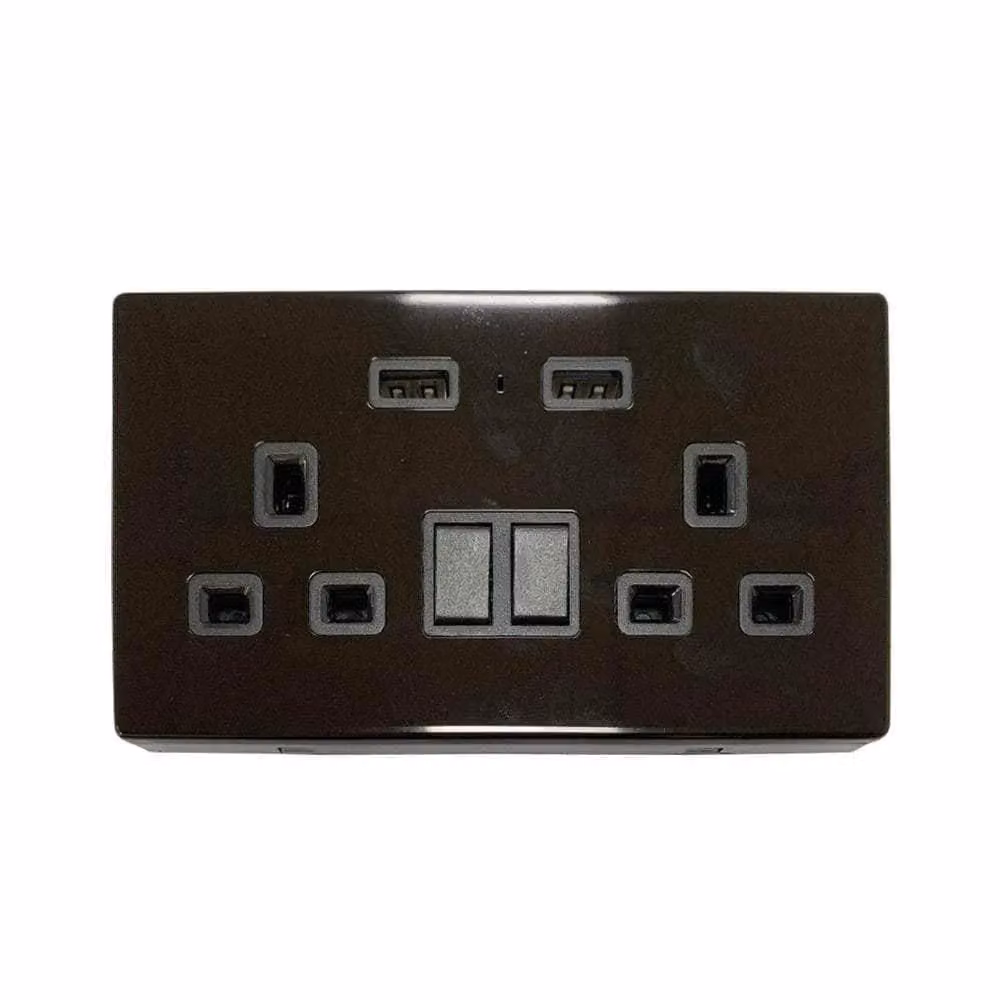 ENER-J Smart Wi-Fi 13A Twin Wall Sockets with 2 USB Ports, Black and White – 2