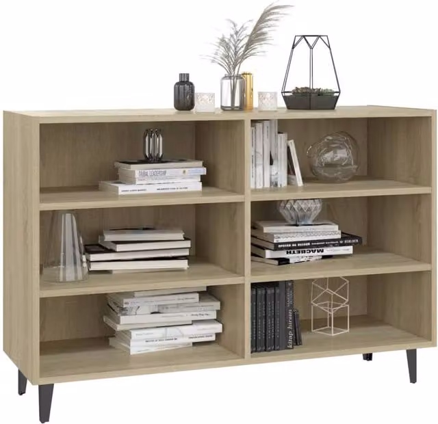 Berkfield Home Sonoma Oak Sideboard in Beige, W/D/H: 103.5 x 35 x 70 cm