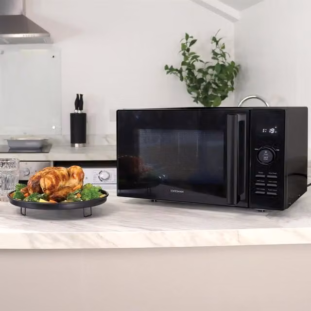 Statesman Digital Combination Microwave with Grill and Convection, 900 W, 30 L in Black and Silver – 1