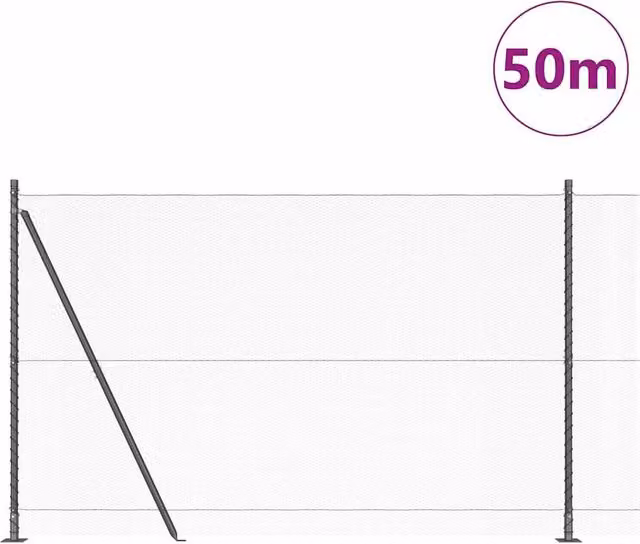 Berkfield Home Grey Steel Hexagon Fence, W: 1.4 m, L: 50 m