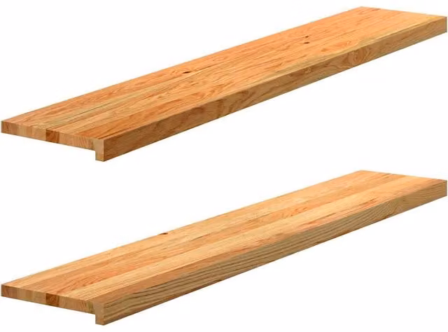 Berkfield Home Solid Oak Wood Window Sills, 2 Pieces, Light Brown, W: 140 cm, D: 25 cm, H: 2 cm