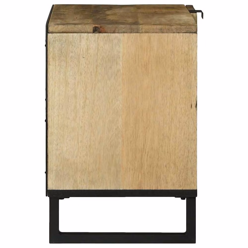 Berkfield Home Modern TV Cabinet in Brown Mango Wood and MDF, W/D/H: 80 x 31.5 x 46 cm – 2