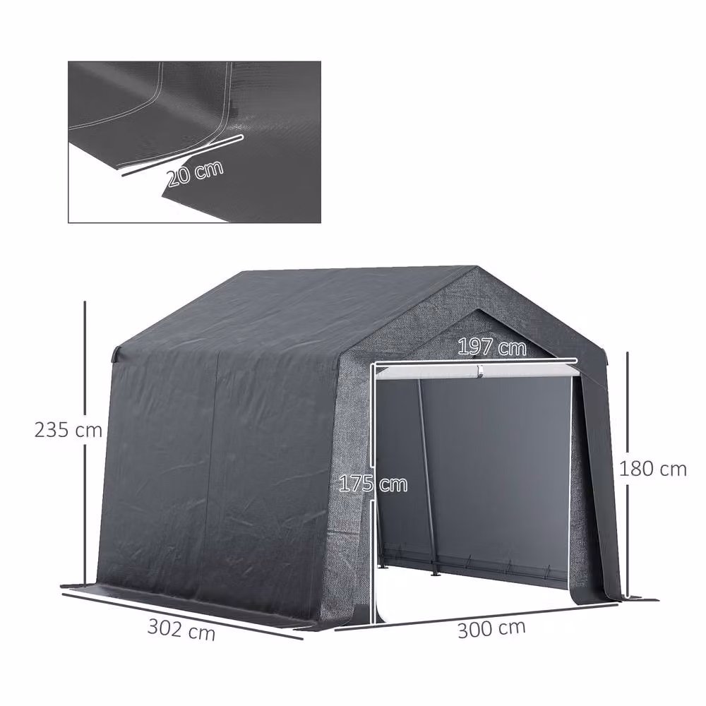 Rolipo Portable Garden Shed with Window in Dark Grey – 5
