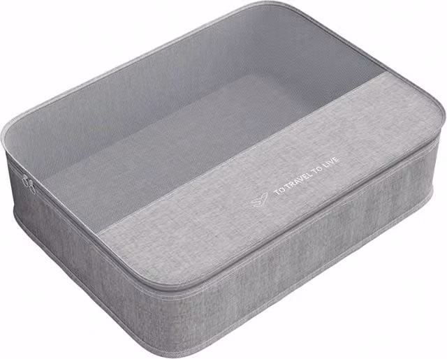 Garden Sanctuary 7-Piece Fabric and Mesh Travel Clothes Packing Bag Set in Grey – 1