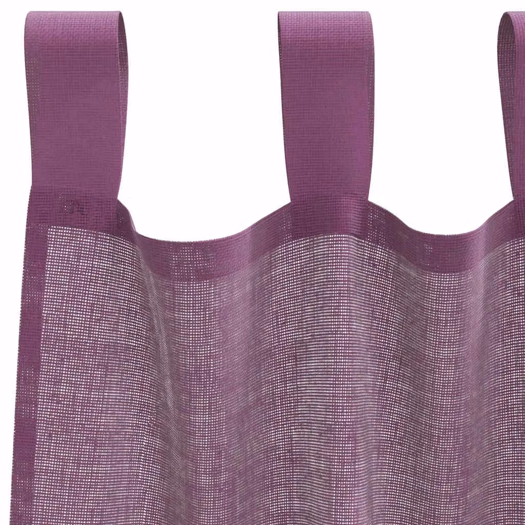 Berkfield Home Purple Voile Fabric Curtains with Rod Pockets, 2 Pack – 5