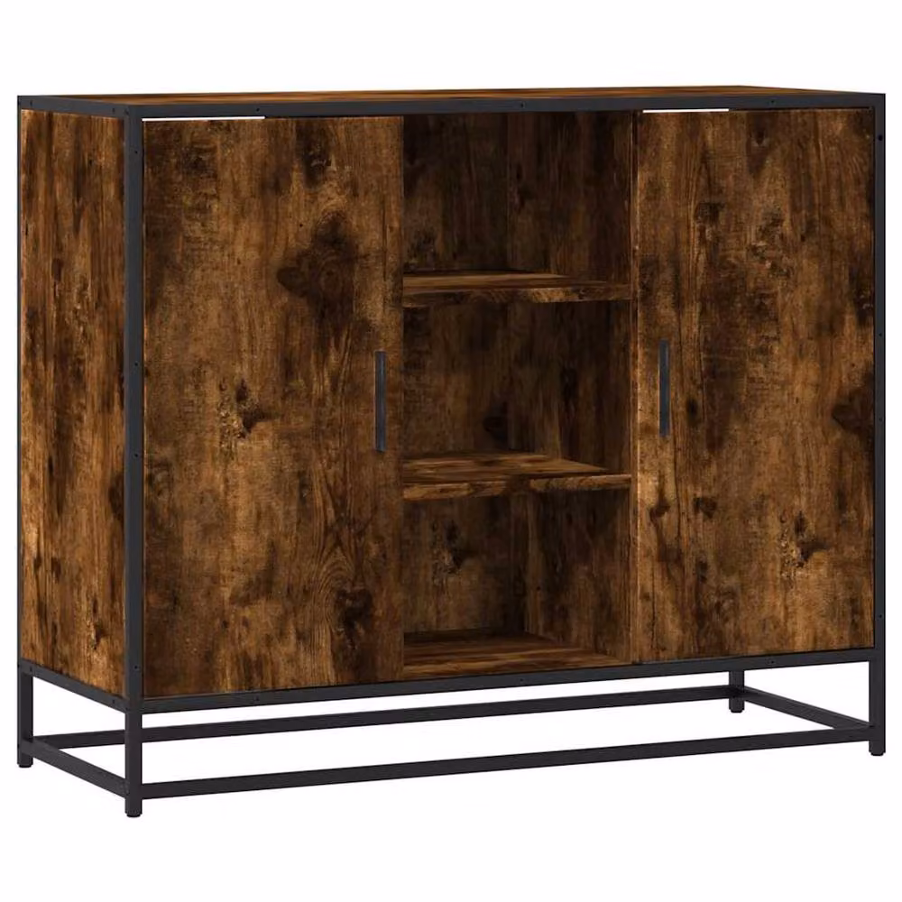 Berkfield Home Smoked Oak Sideboard in Brown, W/D/H: 92 x 35 x 76 cm – 3