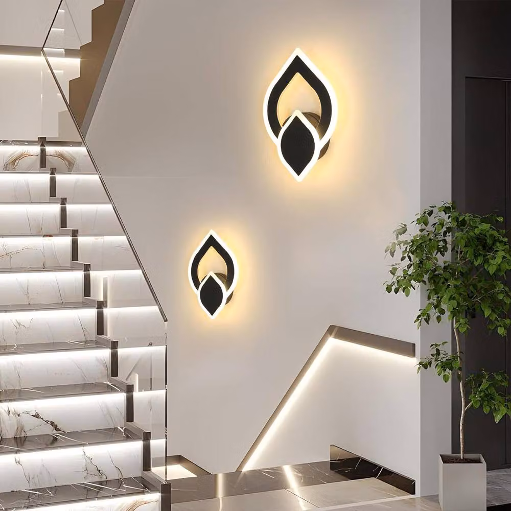 COMELY Modern Black LED Indoor Wall Lights with Warm White Up and Down Lighting – 2
