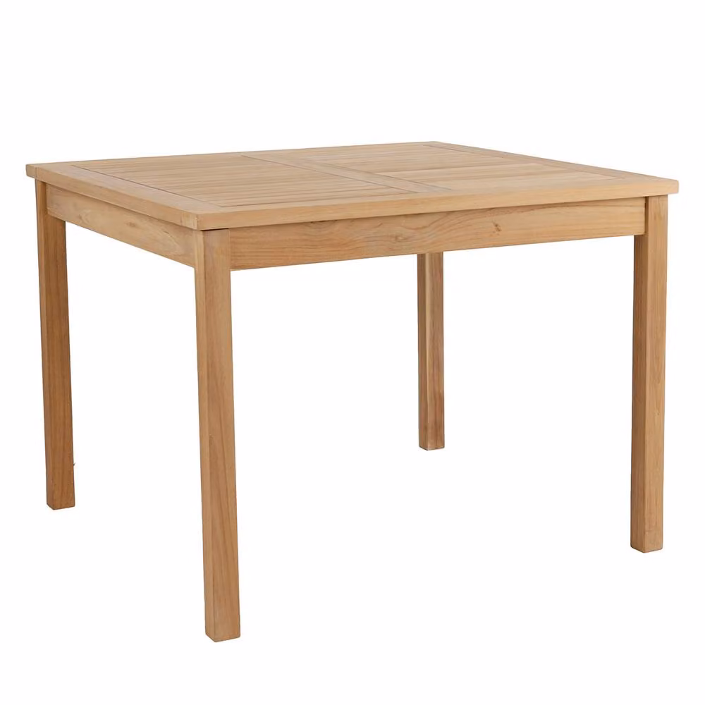 Charles Bentley Square Teak Garden Dining Table in Sand Brown – 2