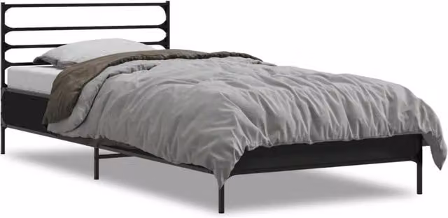 Berkfield Home Single Bed Frame in Black, W/D/H: 90 x 190 cm