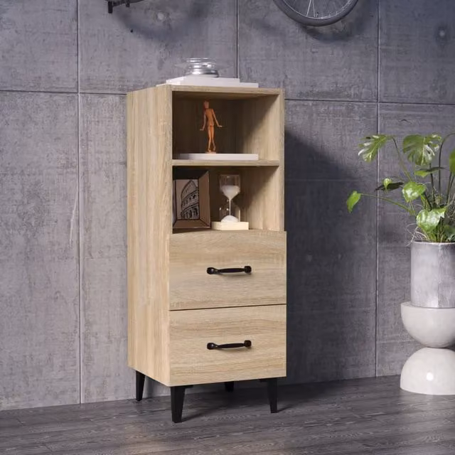 Berkfield Home Sonoma Oak Sideboard in Brown, W/D/H: 34.5 x 34 x 90 cm – 1
