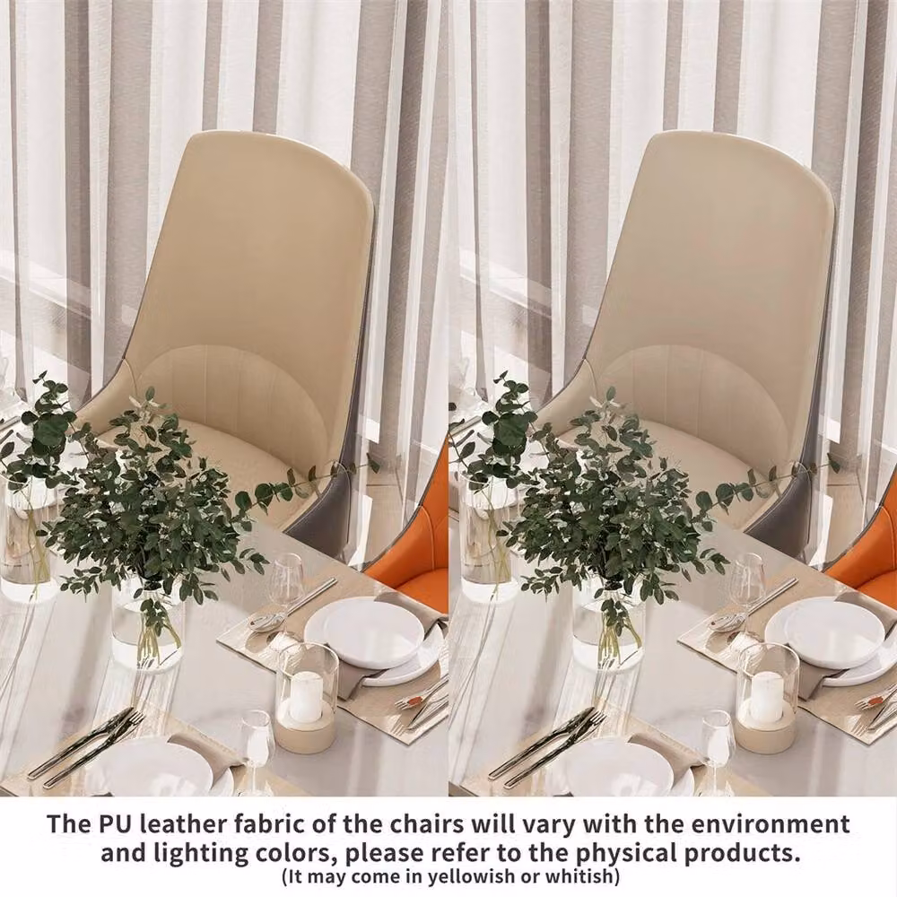 VOGREX Set of 2 Modern Padded Dining Chairs with Anti-scratch Synthetic Leather Seats – 3