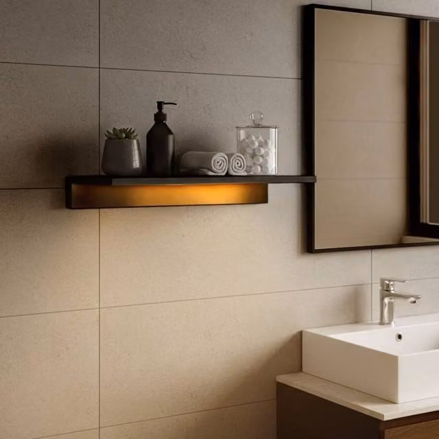 Wyld and Coco Black Aluminium LED Picture and Mirror Wall Lamp with Warm White Light – 1