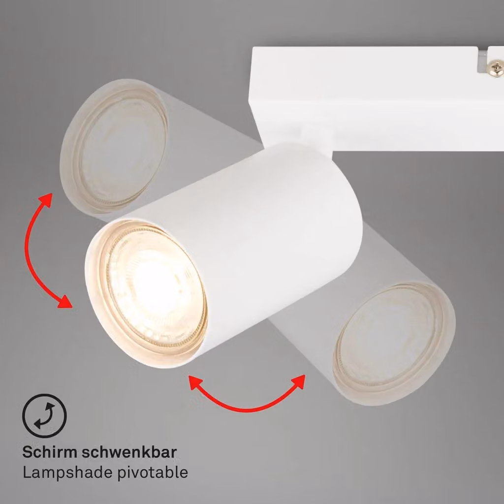 Briloner 3-Light GU10 LED Ceiling Spotlight in White Metal – 4