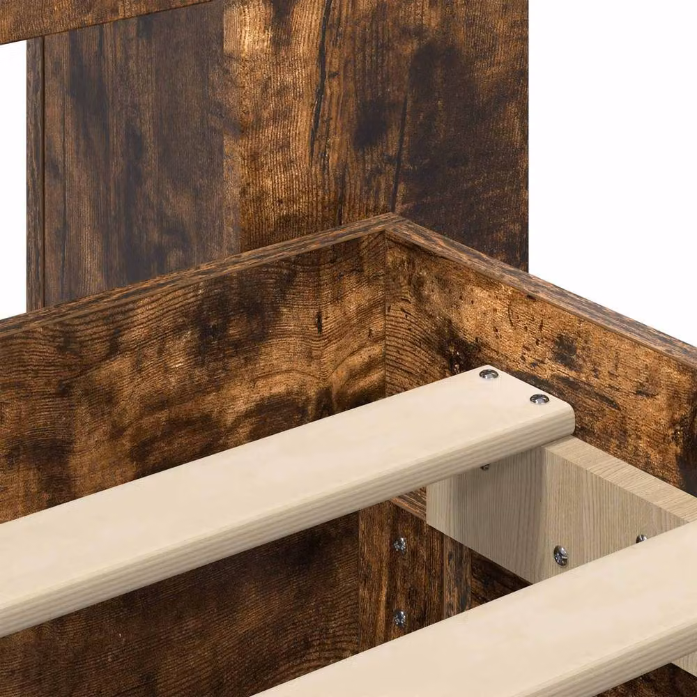 Berkfield Home Modern Bed Frame with Storage Drawers in Smoked Oak Brown, W: 75 cm, L: 190 cm – 3