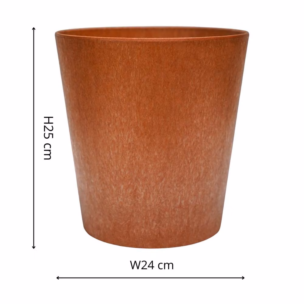Ivyline Pula Stone Planter Tub in Copper/Bronze, H: 25 cm, D: 24 cm – 2