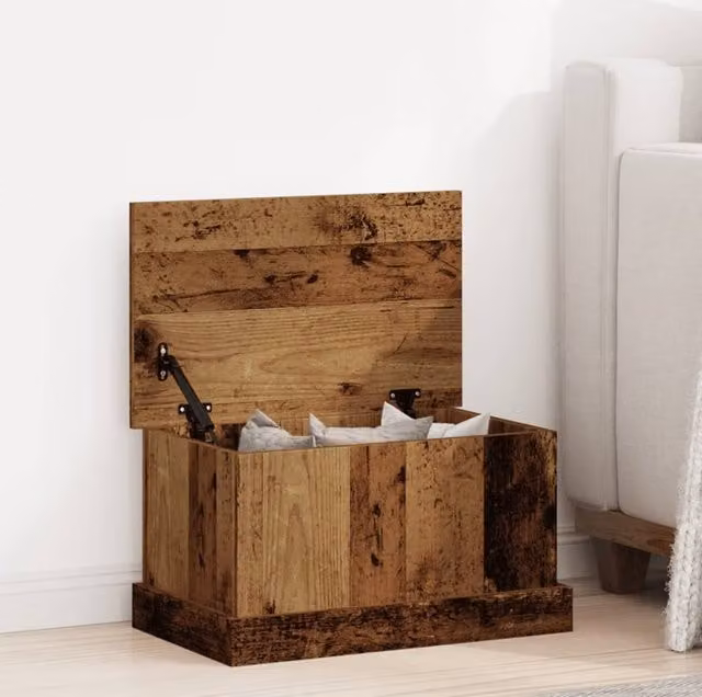 Berkfield Home Rustic Old Wood Storage Box in Brown, W/D/H: 50 x 30 x 28 cm – 1