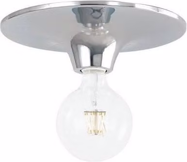 Netlighting Vesevus Simple Chrome Ceiling Lamp with E27 Socket and Silver Glass Dome