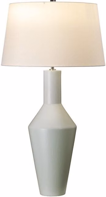 Netlighting Leyton Ceramic Table Lamp with Fabric Shade, E27, White