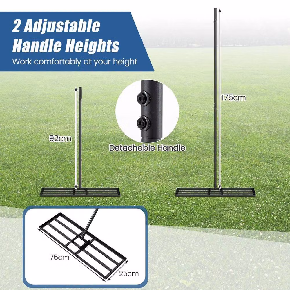 Kelvenix Heavy Duty Manual Lawn Level Tool in Black, W: 75 cm, D: 25 cm – 2