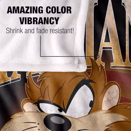Warner Bros. Looney Tunes Taz Super Soft Fleece Throw Blanket for Children, Multicolour, W/H: 127.0 x 152.4 cm – 3