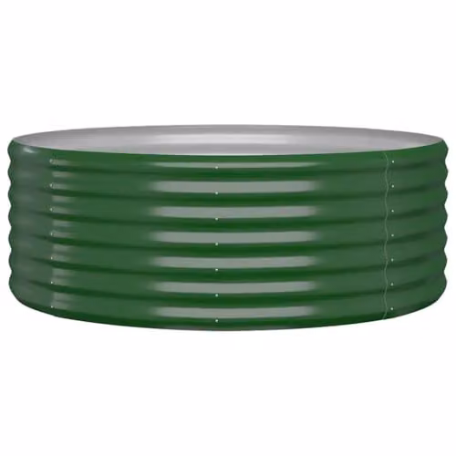 vidaXL Green Galvanised Steel Garden Raised Bed W/D/H: 100 x 100 x 36 cm