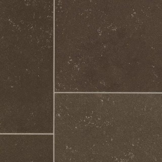 Vinyl Flooring UK Dark Brown Tile Effect 2.0mm Vinyl Flooring Sheet, W: 400 cm, L: 600 cm