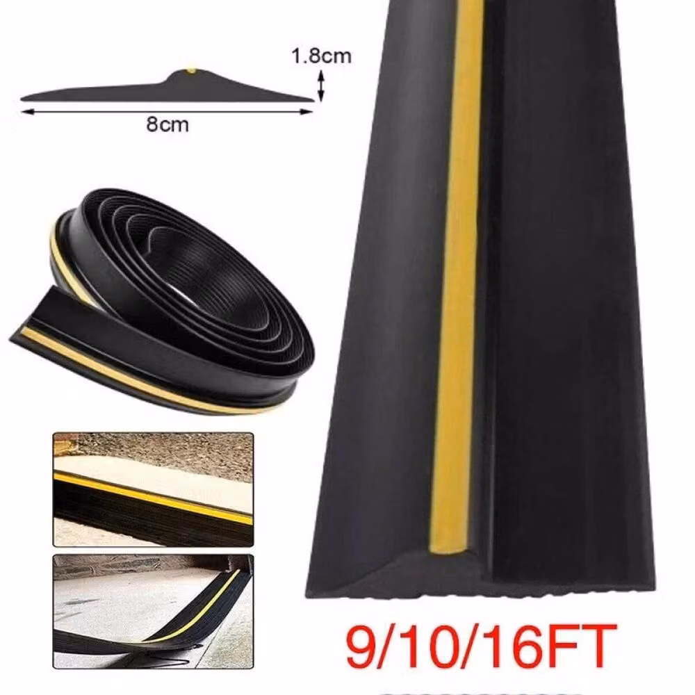 NESTLUNE Black EPDM Rubber Garage Door Threshold Seal Strap W: 1000 cm, H: 52 cm – 2