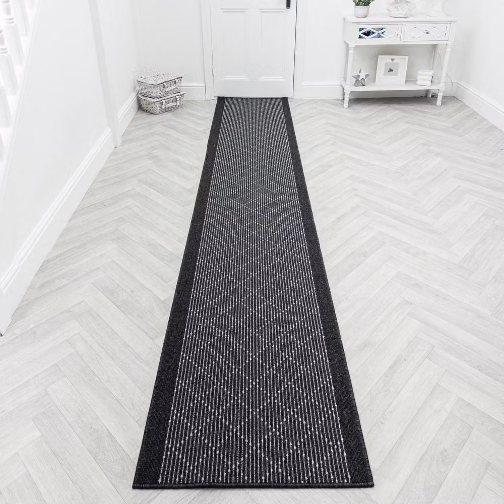 runrug Boulevard Non-Slip Hardwearing Hallway Runner Rug in Black, W: 80 cm, L: 270 cm – 6