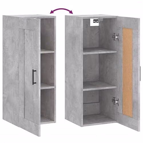 vidaXL Wall Mounted Cabinet in Grey and Black, W/D/H: 34.5 x 34 x 90 cm – 3