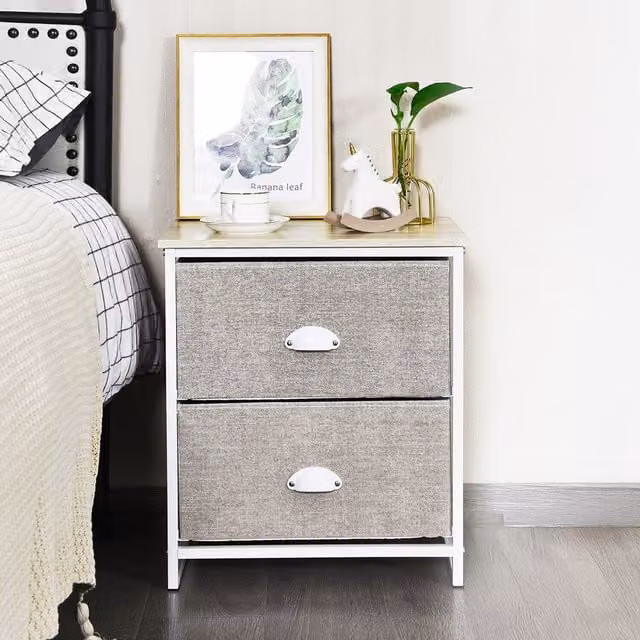 Costway 2-Drawer Storage Organizer Unit in White