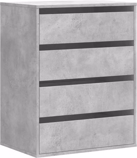 Berkfield Home Corner Chest of Drawers in Concrete Grey, W: 60 cm, D: 41 cm, H: 76 cm