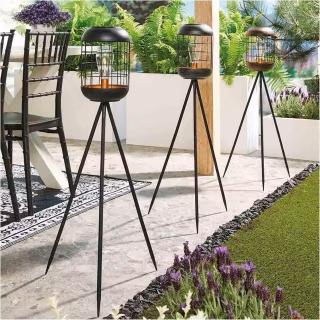 Luxform Solar Lighthouse Tripod LED Lantern in Black