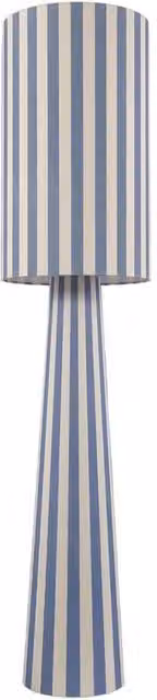 Happy Homewares Amparo Blue and Beige Fabric Floor Lamp with Cylinder Shade, Height: 130 cm