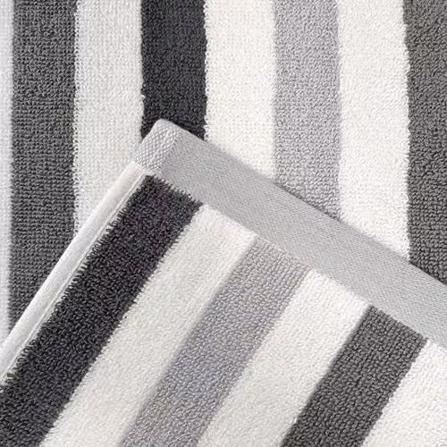Allure Bath Fashions Cali Striped Cotton Bath Sheet in Grey, W/D/H: 90 x 150 cm – 5