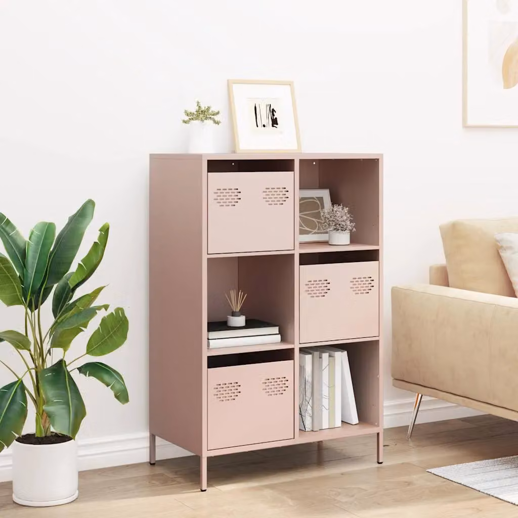 Berkfield Home Pink Metal Highboard, W: 68 cm, D: 39 cm, H: 103.5 cm – 2