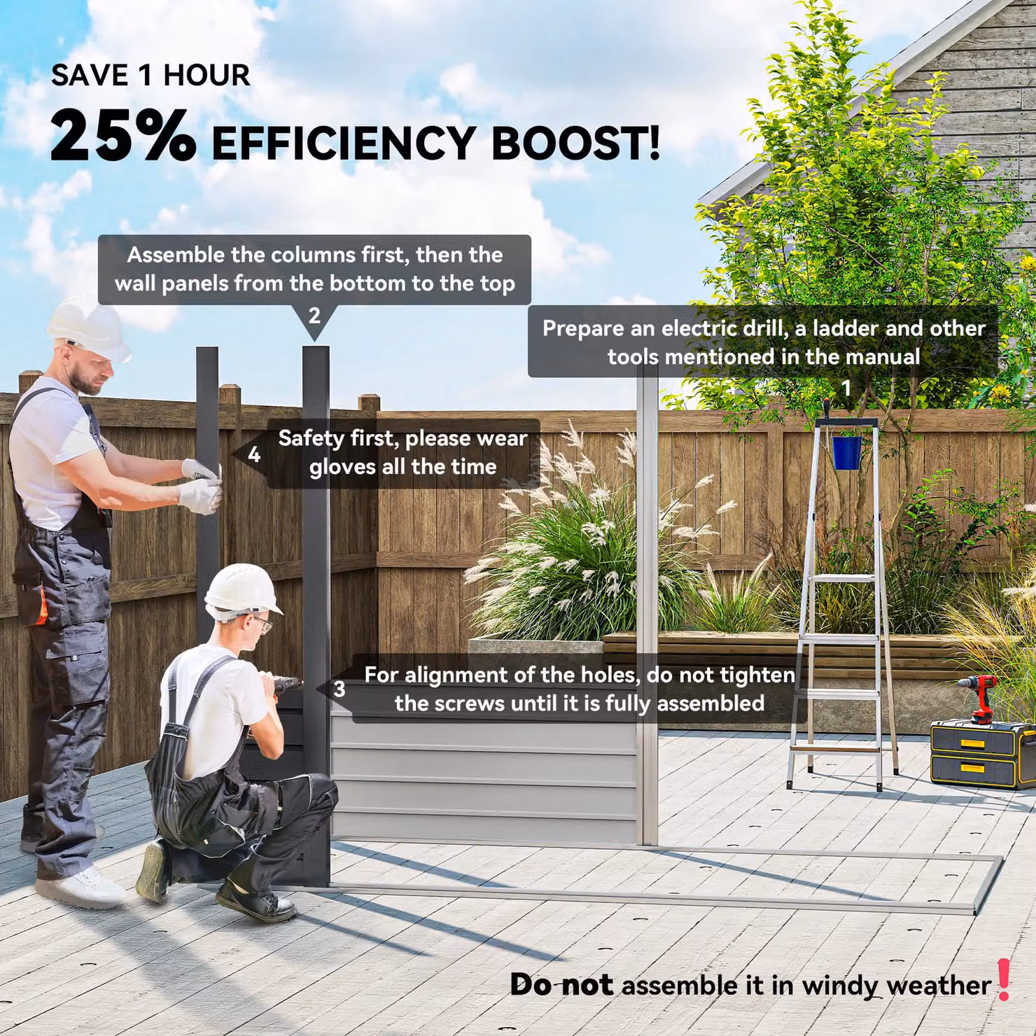 OUTSUNNY Grey Galvanised Steel Pent Garden Storage Shed with Double Doors and Side Vents, W/D/H: 244 x 122 x 183 cm – 3