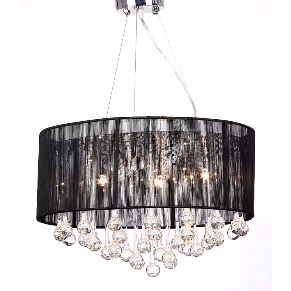 Berkfield Home Black Metal Chandelier with Crystal Accents – 2