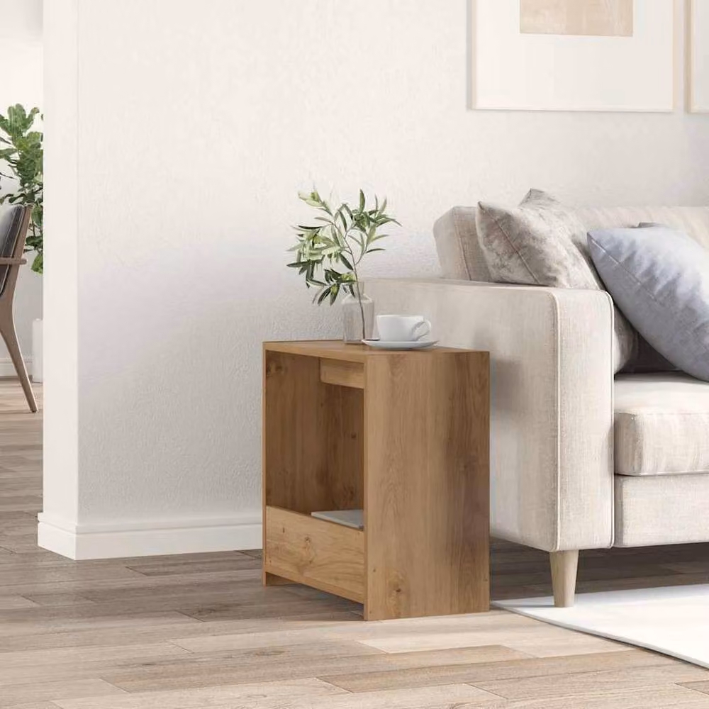 Berkfield Home Artisan Oak Side Table in Brown, W/D/H: 50 x 26 x 50 cm – 3