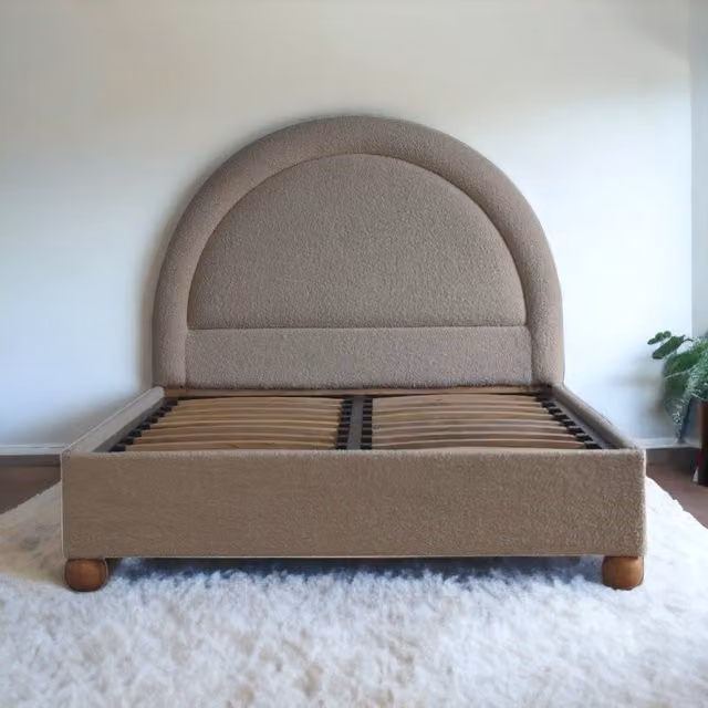 Artisan Furniture Modern Bouclé Double Bed in Beige